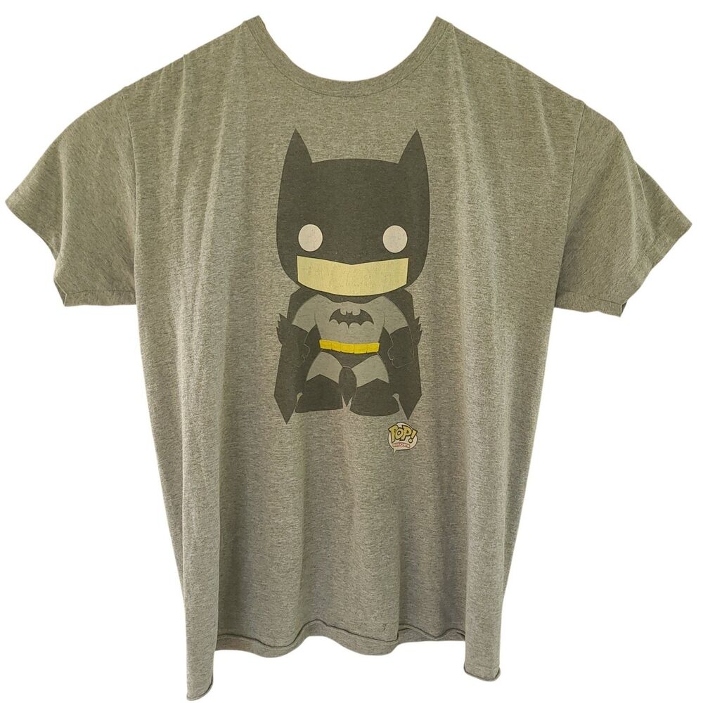 DC Comics Originals Shirt Mens XL Gray Batman Funko Pop Graphic Tee Top READ